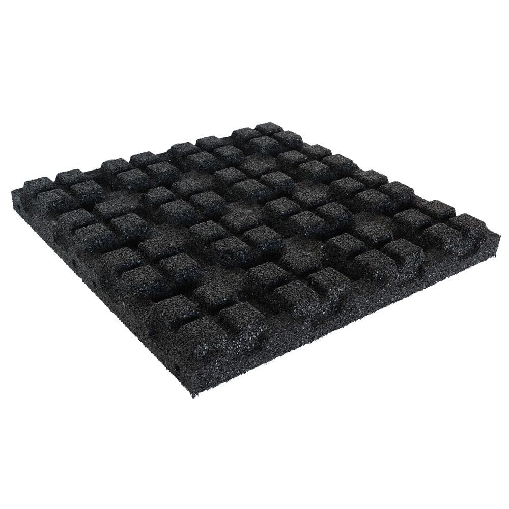 Piastrella in gomma 75 mm - 50 x 50 cm - Nera 2/6