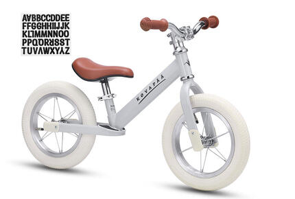 Loopfiets - Met Naamsticker - Luchtbanden - Vanaf 2 jaar - Grijs