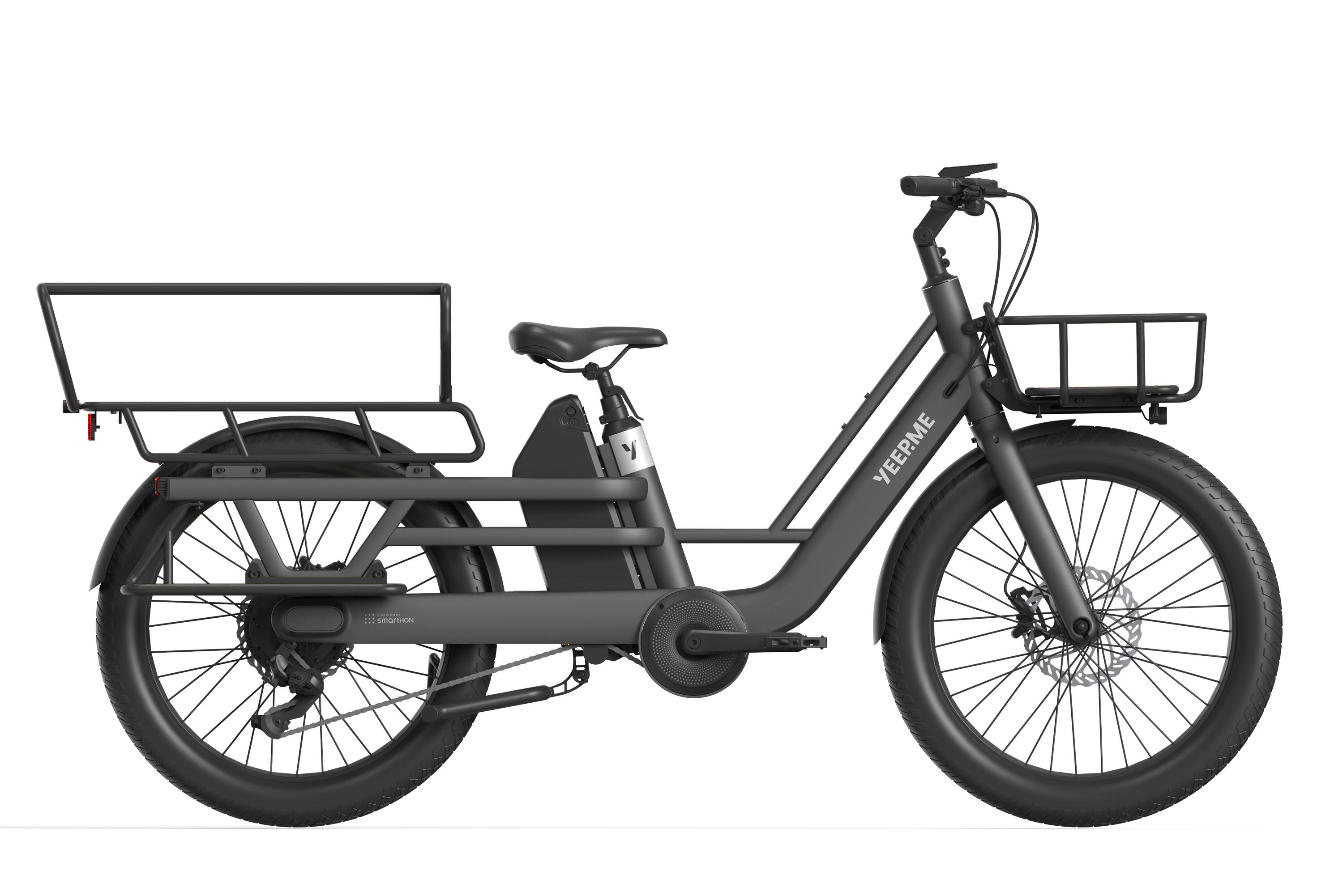 YEEP.ME Elektrisches Lastenfahrrad YEEP.ME DAY CARGO 2 LR LongTail 150Km 75Nm Schwarz
