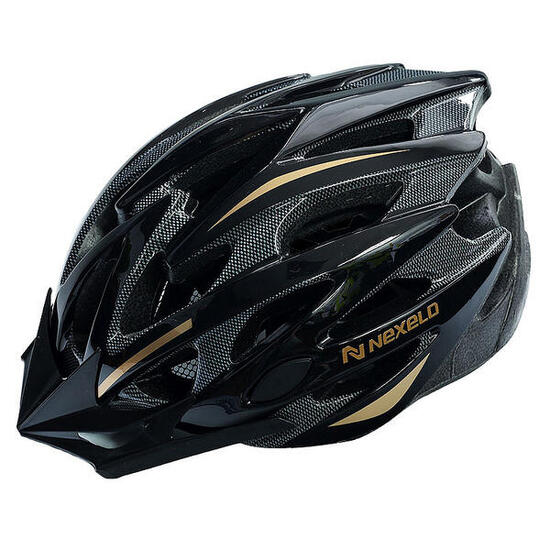 Kask rowerowy dla dorosłych z daszkiem Nexelo Straight Shiny regulowany
