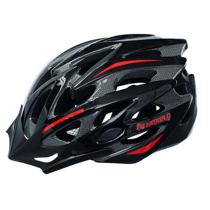 Kask rowerowy dla dorosłych z daszkiem Nexelo Straight Shiny regulowany