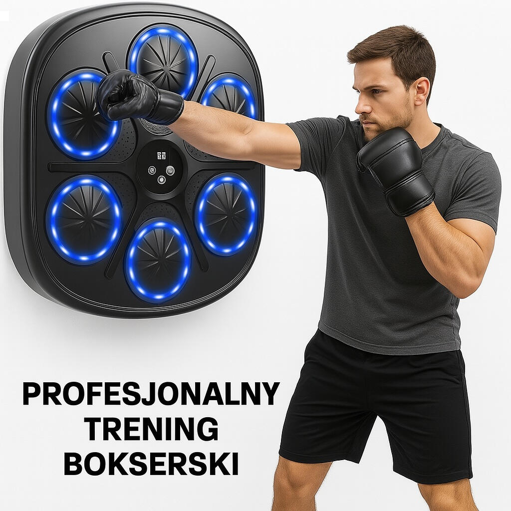 Elektroniczna tarcza bokserska UNDERFIT Fighter bluetooth z muzyką i rękawicami 3/8