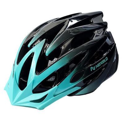 Kask rowerowy dla dorosłych z daszkiem Nexelo Straight Shiny regulowany