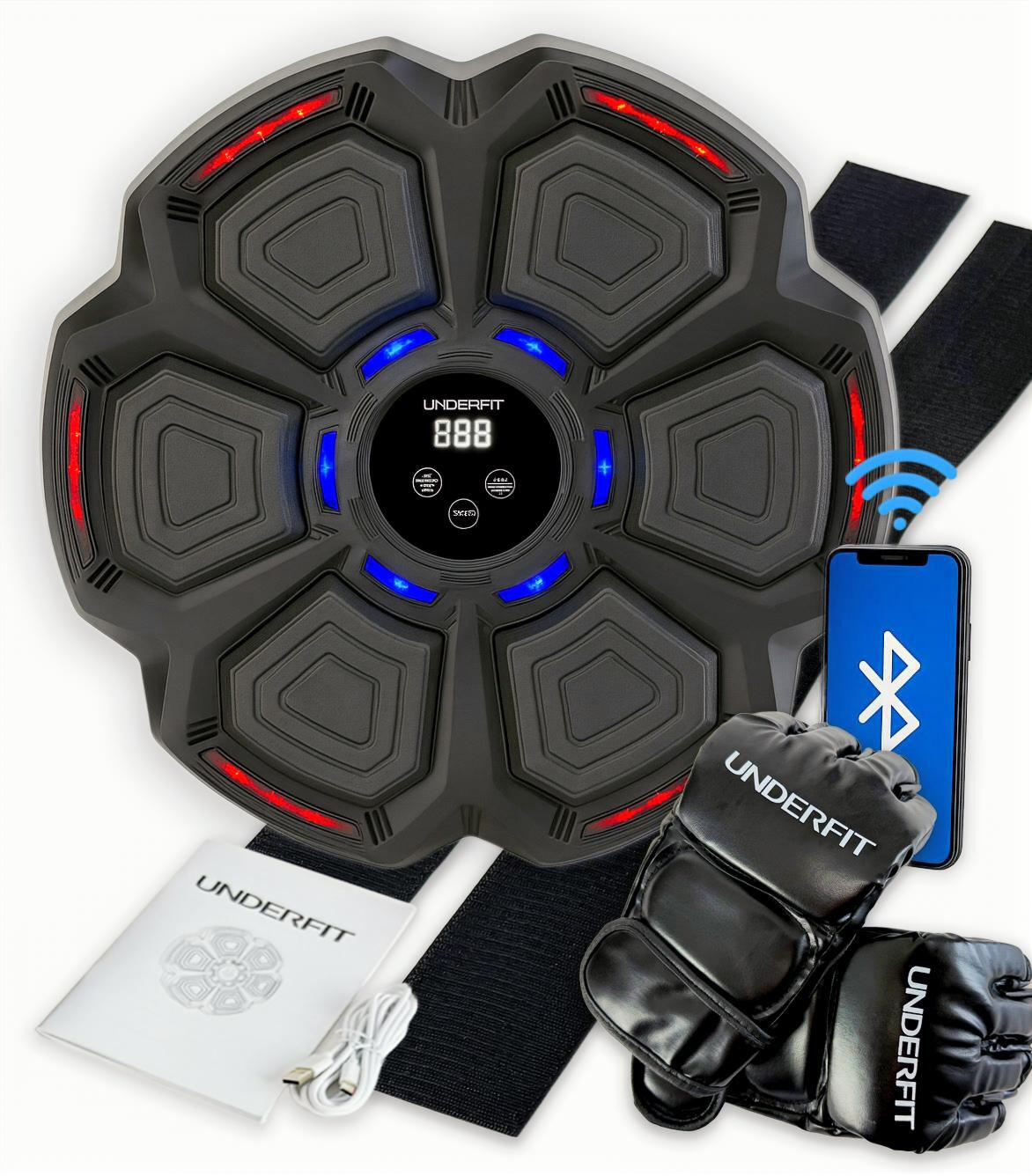 Elektroniczna tarcza bokserska UNDERFIT Boxing Hero BT z muzyką i rękawicami 2/8