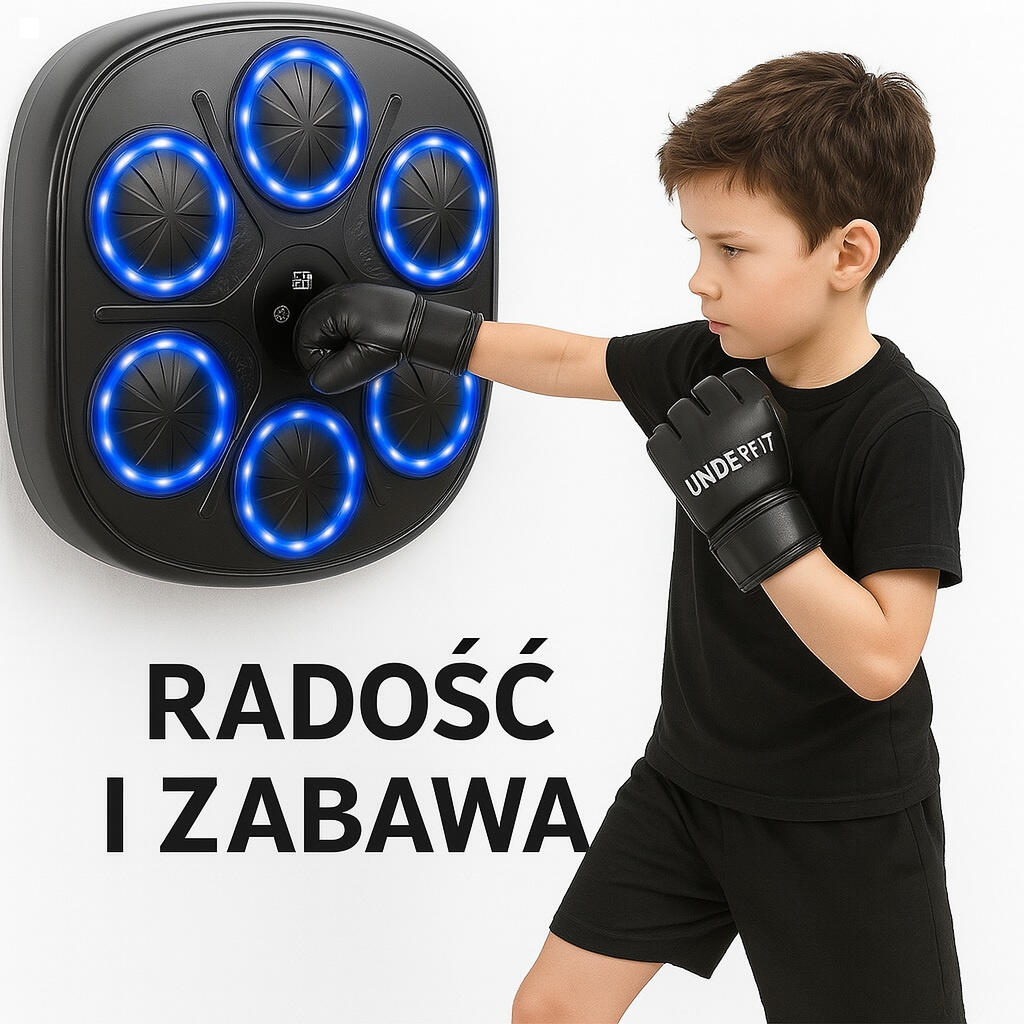 Elektroniczna tarcza bokserska UNDERFIT Fighter bluetooth z muzyką i rękawicami 4/8