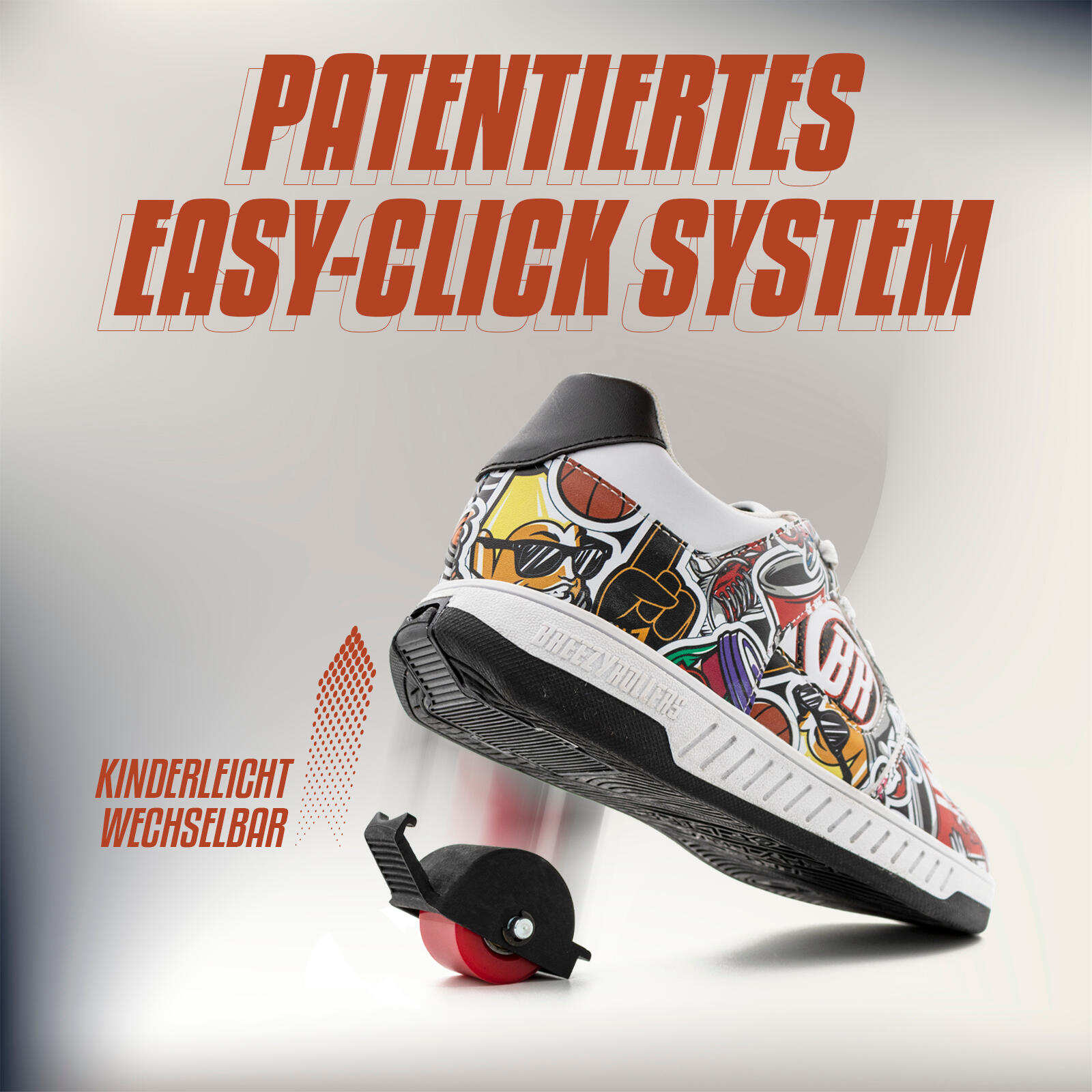 Scarpe Breezy Rollers Magic Con Ruota – Nero/Grigio – Heelys Per Adulti E Ragazzi