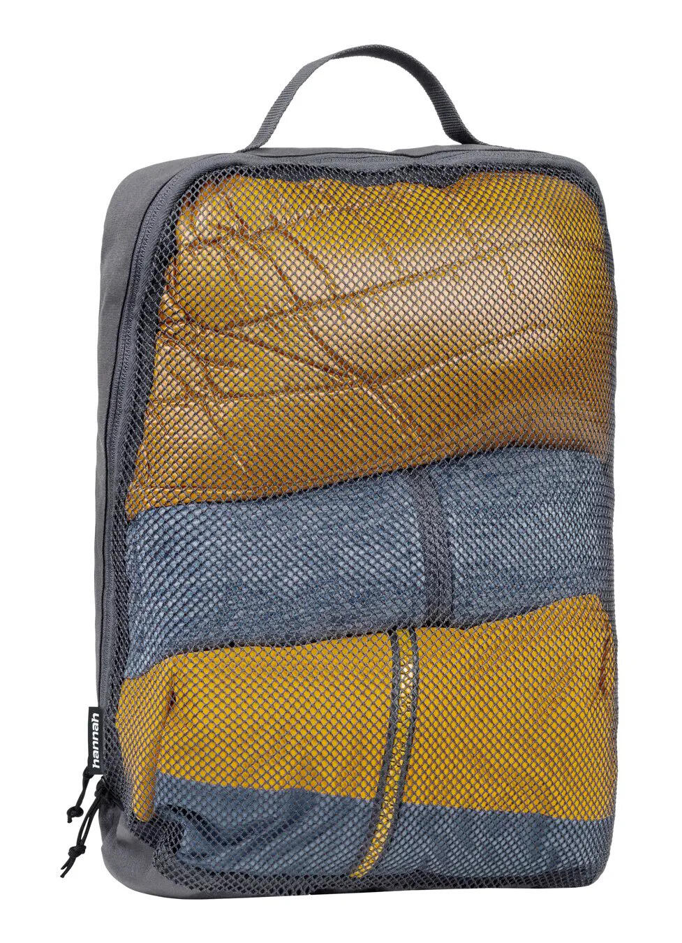 Pochettes de voyage Hannah set 3 gris polyester 12L avec zip mesh et poignée 3/7