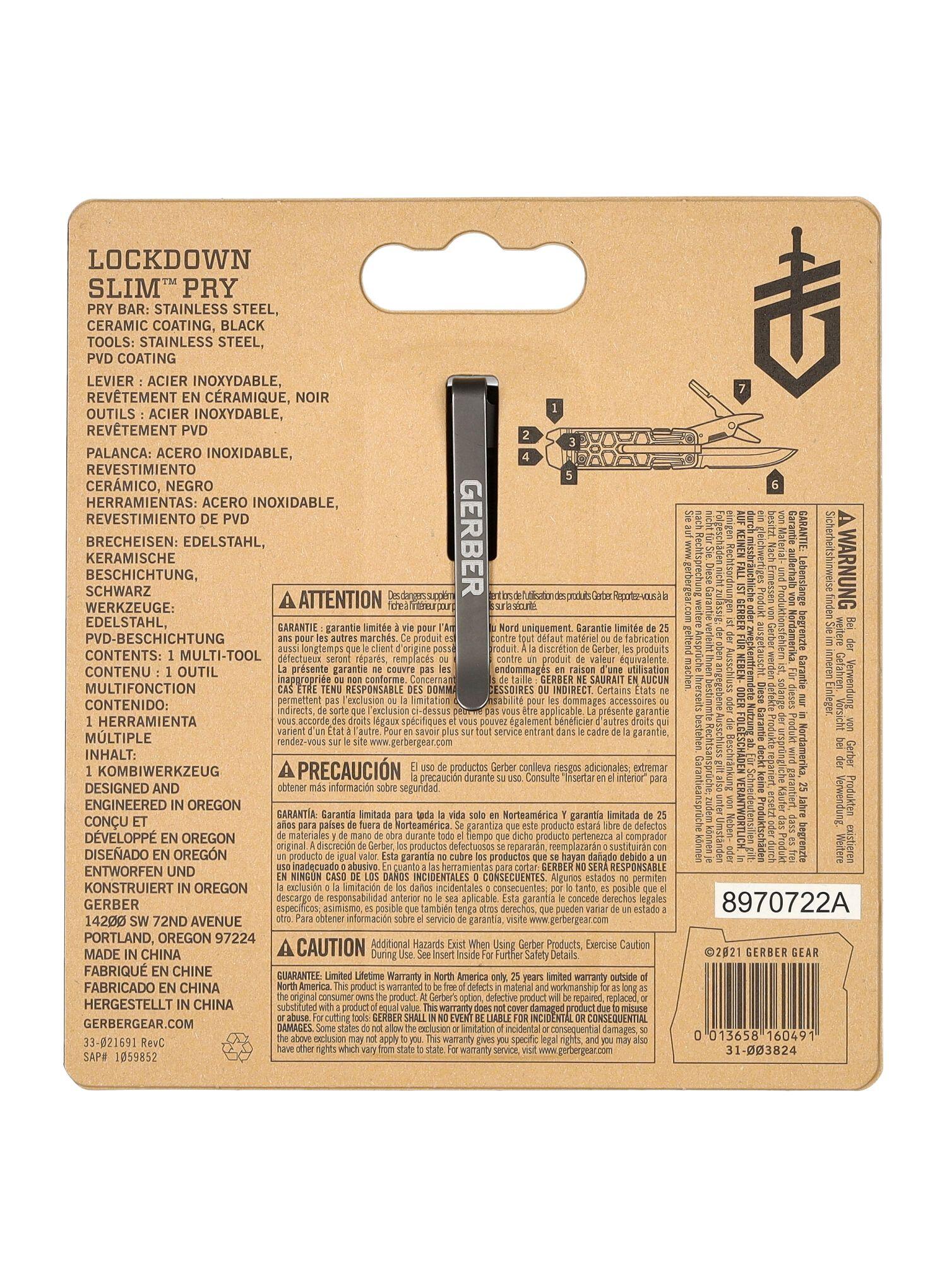Multitool Gerber Lockdown Slim Pry - onyx 6/6