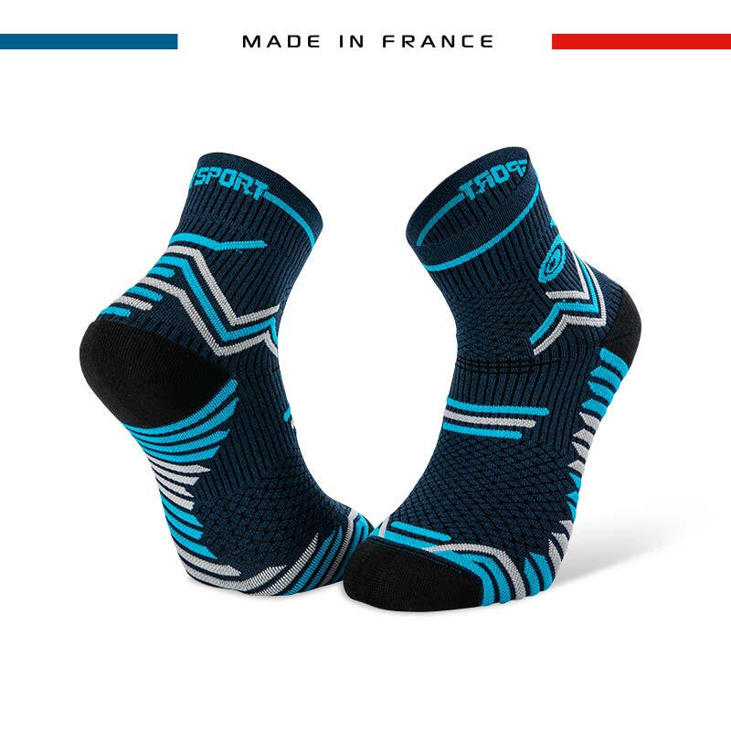 Chaussettes TRAIL ULTRA bleu-gris BV SPORT Decathlon
