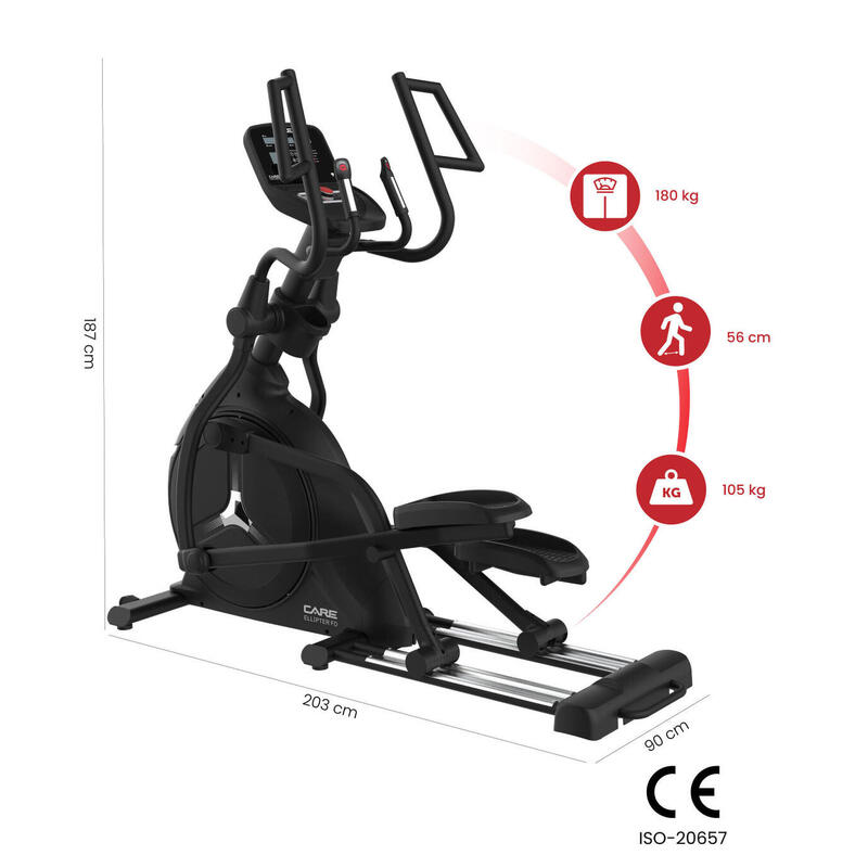 Vélo elliptique ELLIPTER FD LED auto-alimenté CARE ergomètre