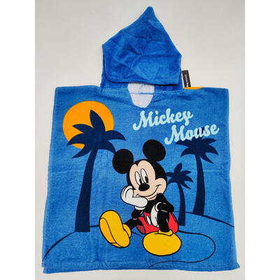 KINDERPONCHO 60X120CM BAUMWOLLE DISNEY MICKEY MOUSE