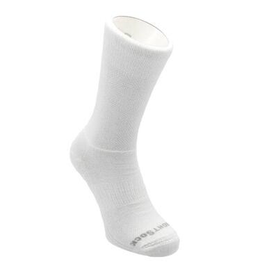 Wrightsock coolmesh crew - lichtgrijs/turquoise - dubbellaags anti-blaar sokken