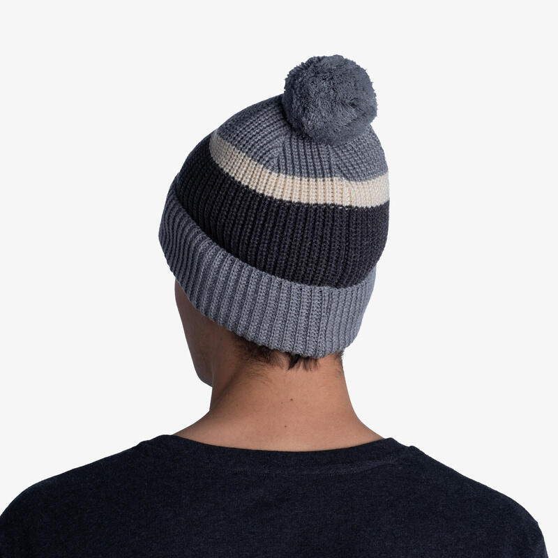Czapka biegowa unisex Buff Knitted Hat Elon Ash ciepła z pomponem 4/7