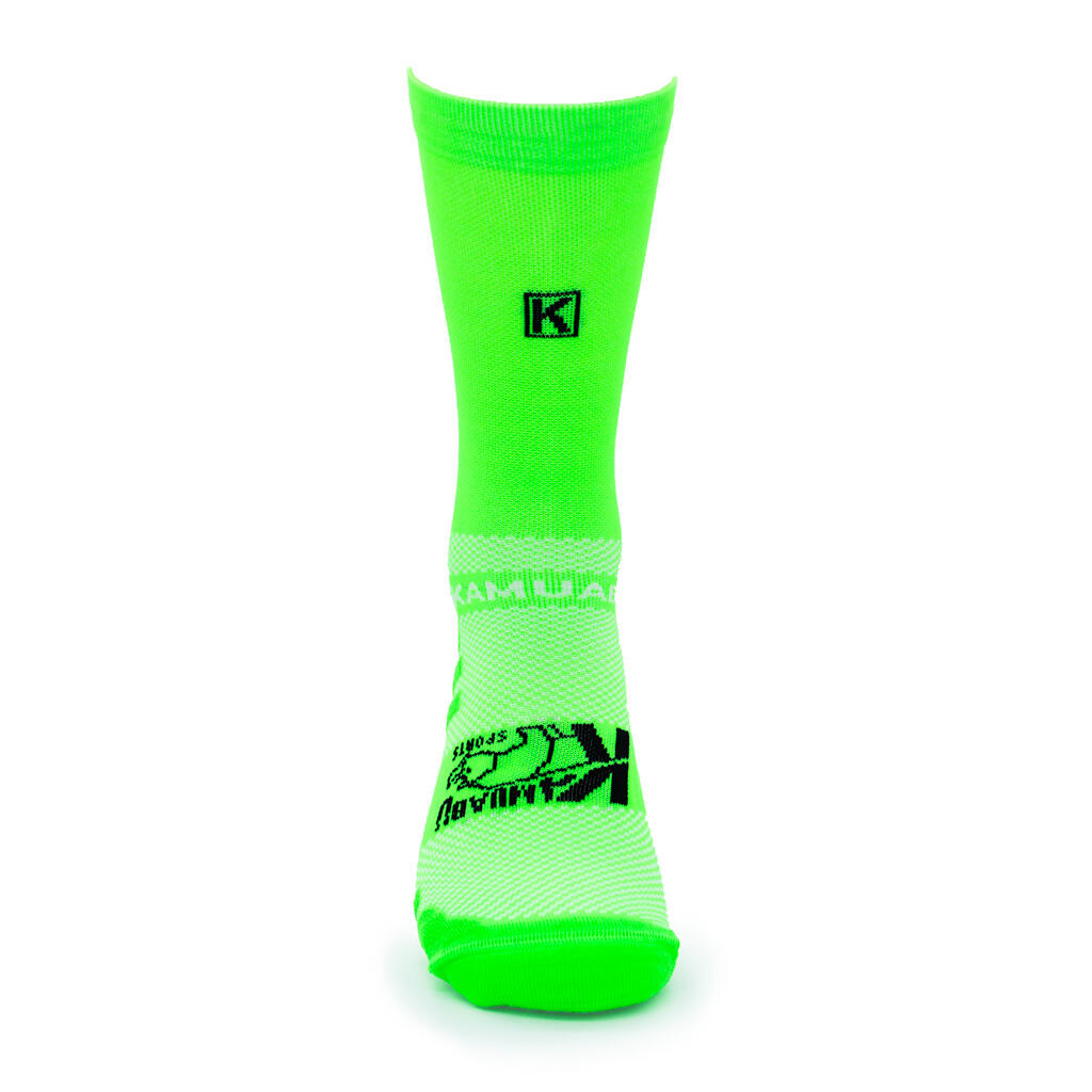 Calcetines running unisex KAMUABU verdes - transpirables y de compresión 4/4