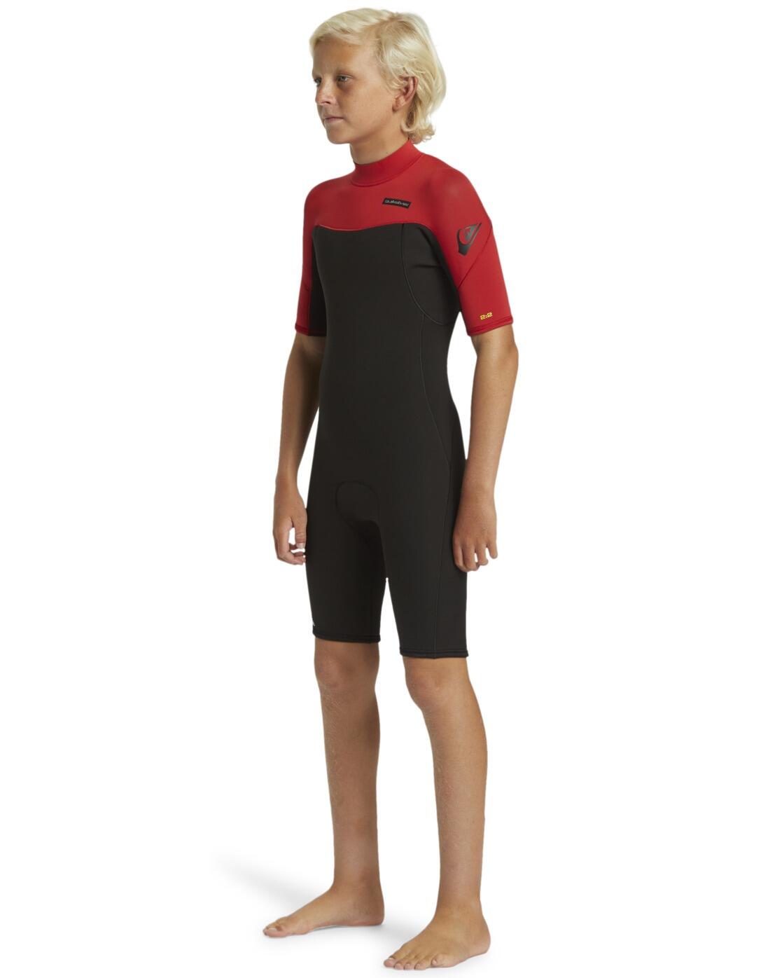 Springsuit manches courtes back zip 2/2MM EVERYDAY SESSIONS Rouge Garçon 3/4