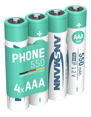 Telefon Akku AAA, 4 Stück, 550mAh 1,2V, DECT / Telefon