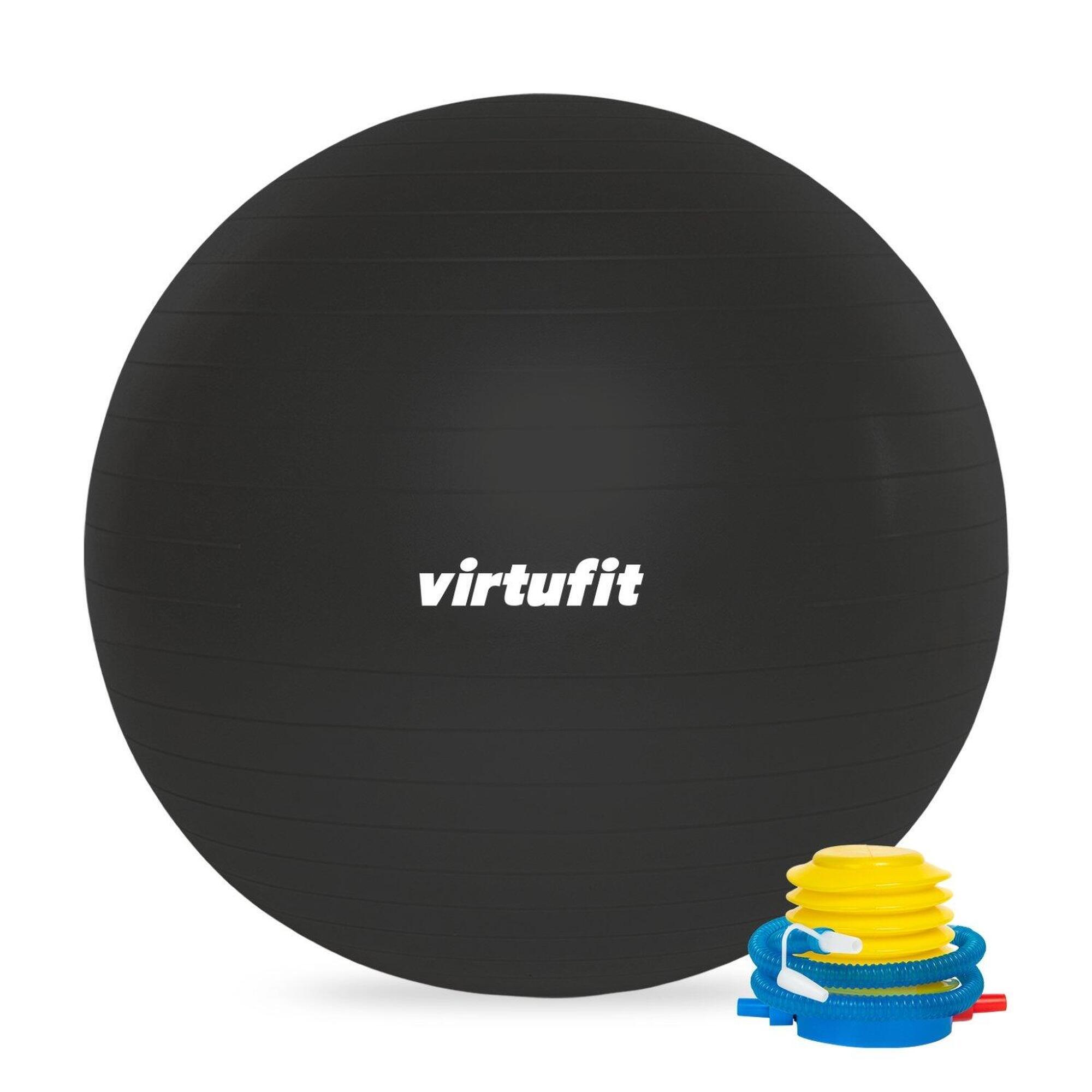 Virtufit - Gym Ball - Swiss Ball - Avec Pompe - Gris - 45 Cm - Swiss Ball - Blanc|noir - 45 Cm - Decathlon