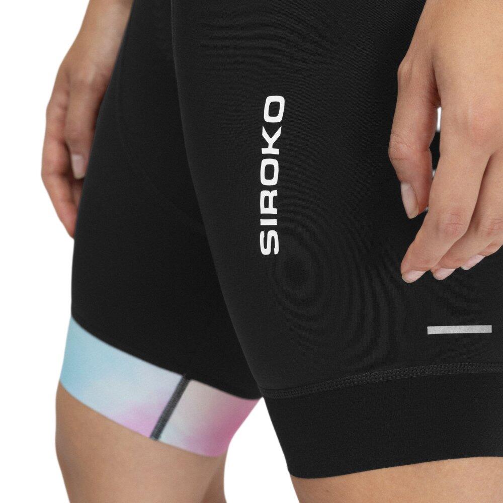 Damen Radsport kurze fahrradträgerhose für BX Dauw Schwarz 4/8