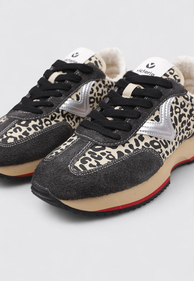 Chaussure de randonnée Baskets Femme Victoria COSMOS NYLON ANIMAL PRINT Noi 3/6