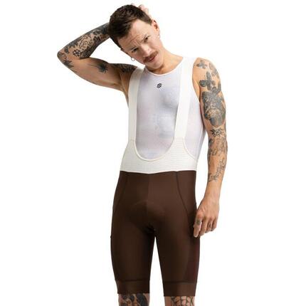 Men Cycling 's gravel bib shorts Rugged Brown Brown