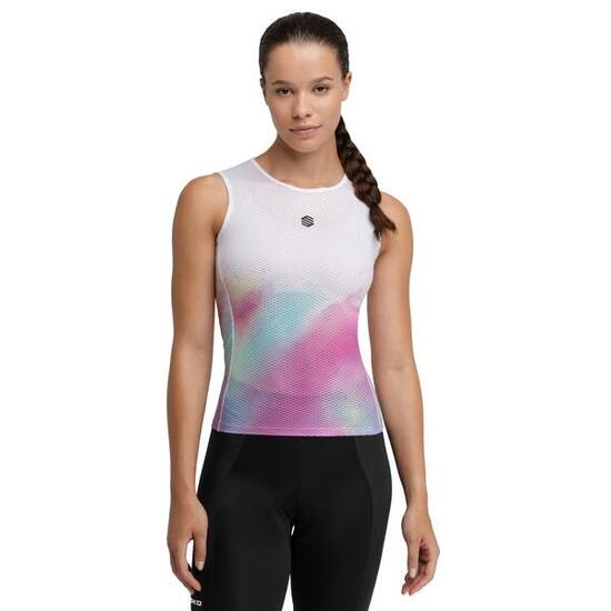 Maglia intima tecnica ciclismo da donna Droplet Bianco
