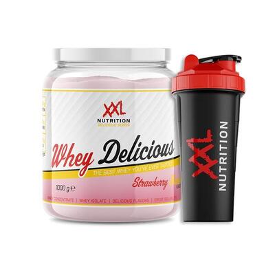 Whey delicious - 80% eiwit. proteïne poeder - aardbei banaan - 450g (15 shakes)