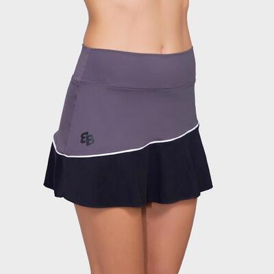 Ademende, elastische padel- en tennisrok voor dames selene dark grey