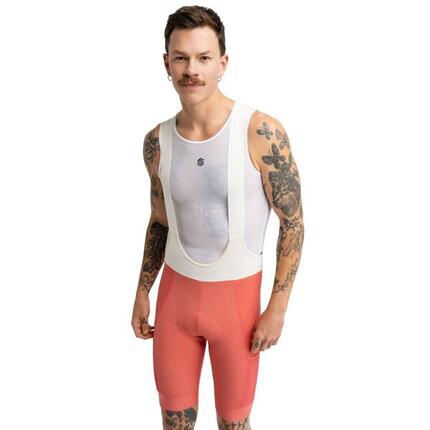 Men Cycling 's gravel bib shorts Rugged Tile Red