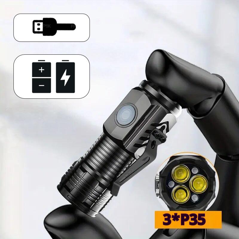Mini Led Taschenlampe mit Akku Halteclip 3 x P35 Wick Led Für Camping Vanlife 5/7