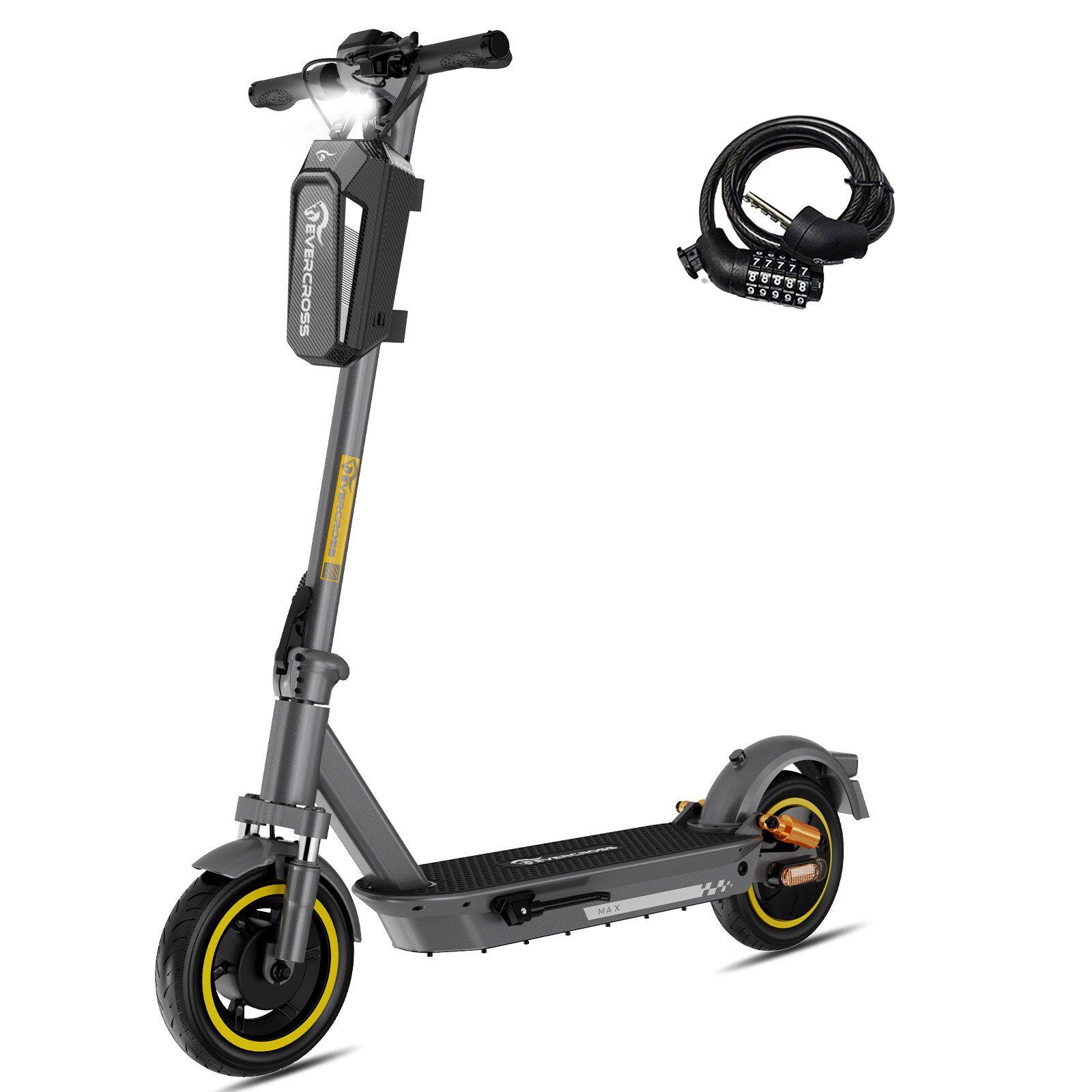 Evercross - Trottinette Électrique Ev10s Max Abe–moteur 500w, Pneus Runflat 10“, App, 27ah - Trottinette Électrique - Jaune - No Size - Decathlon