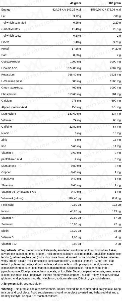 Diet Shake - Maaltijdvervanger, Dieet Shake - Chocolade - 480 gram 2/2