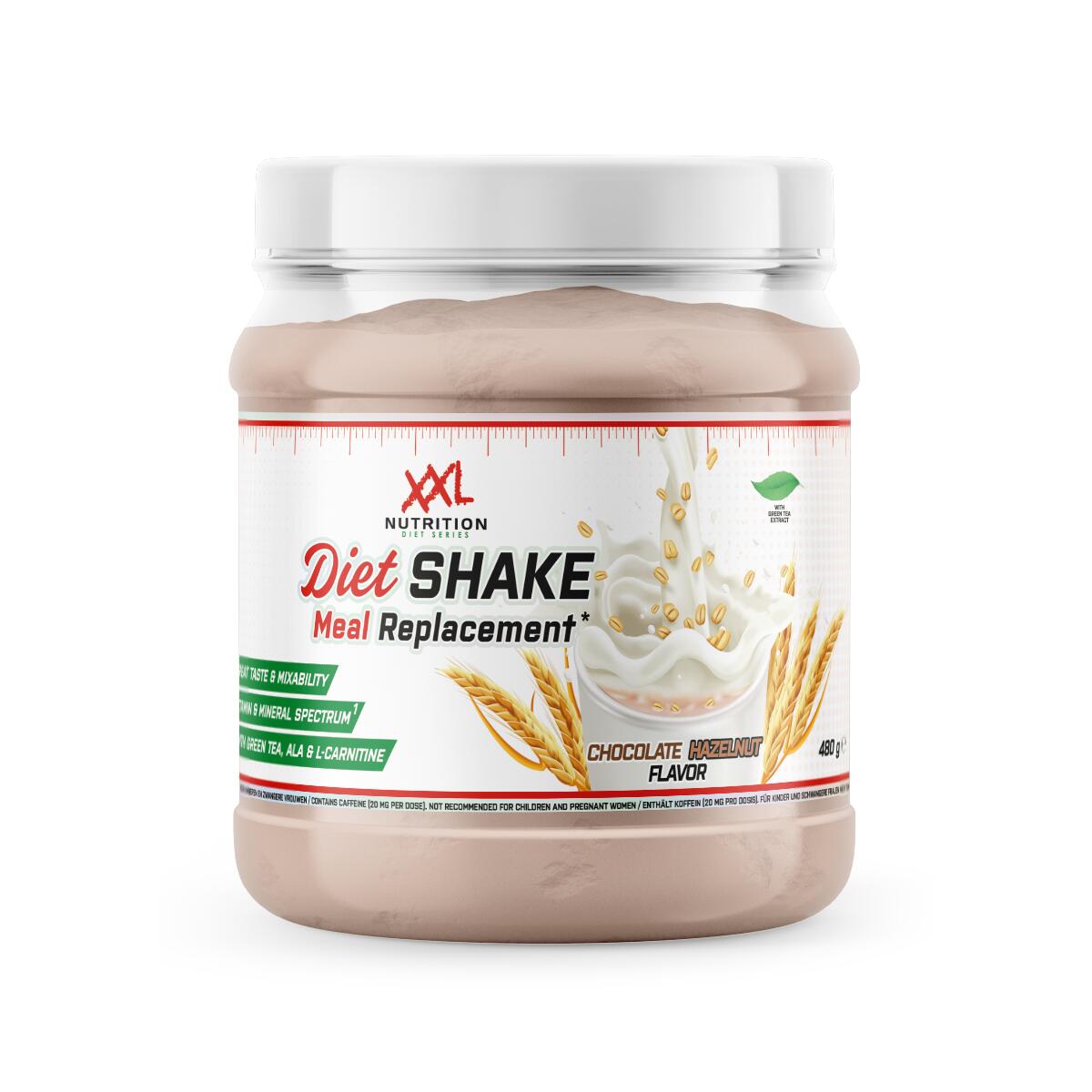 XXL NUTRITION Diet Shake - Maaltijdvervanger, Dieet Shake - Chocolade Hazelnoot - 480 gram