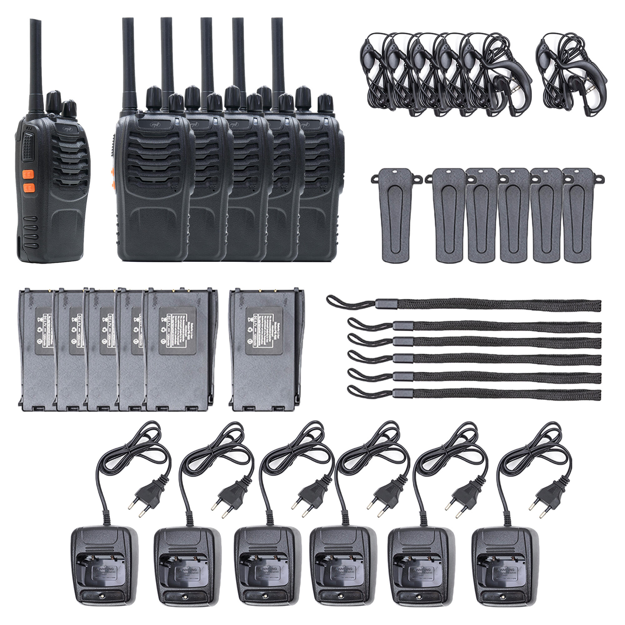 Paquet 6 Radio PNI PMR R40 PRO, batteries, chargeurs et écouteurs inclus 7/7