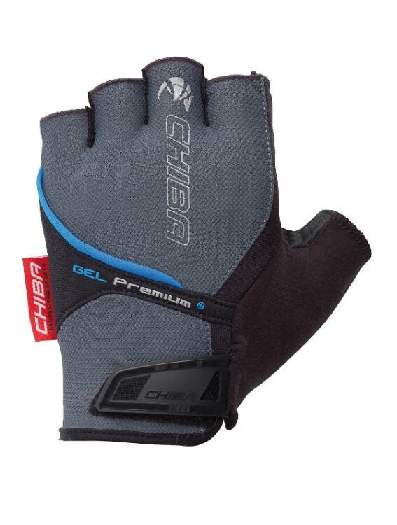 CHIBA Chiba Handschuh Gel Premium kurz grau blau Gr L/9