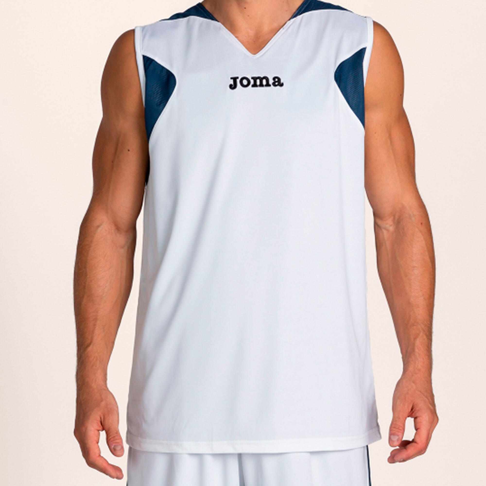 Ensemble basket-ball Garçon Joma Reversible bleu marine blanc 2/5