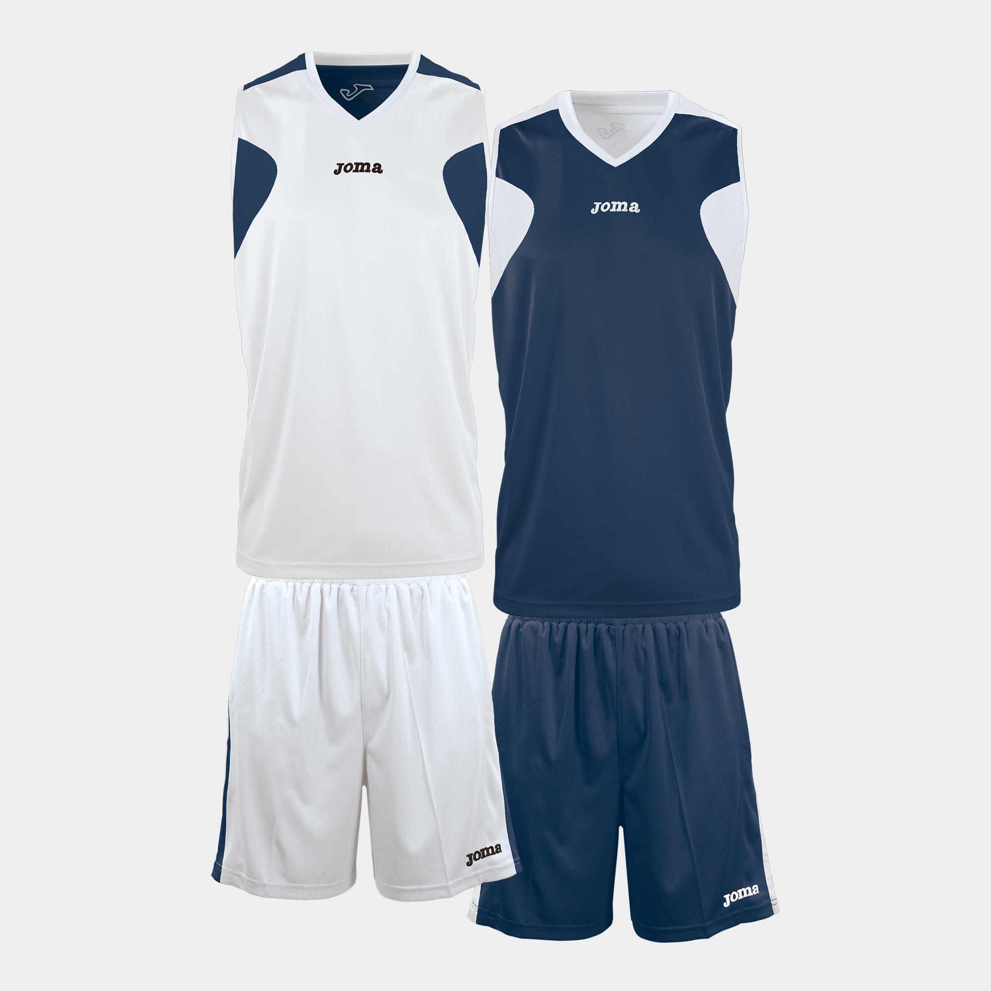 Ensemble basket-ball Garçon Joma Reversible bleu marine blanc 1/5
