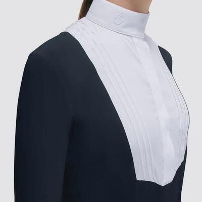 Cavalleria toscana young riders long sleeve jersey wedstrijd shirt zwart -