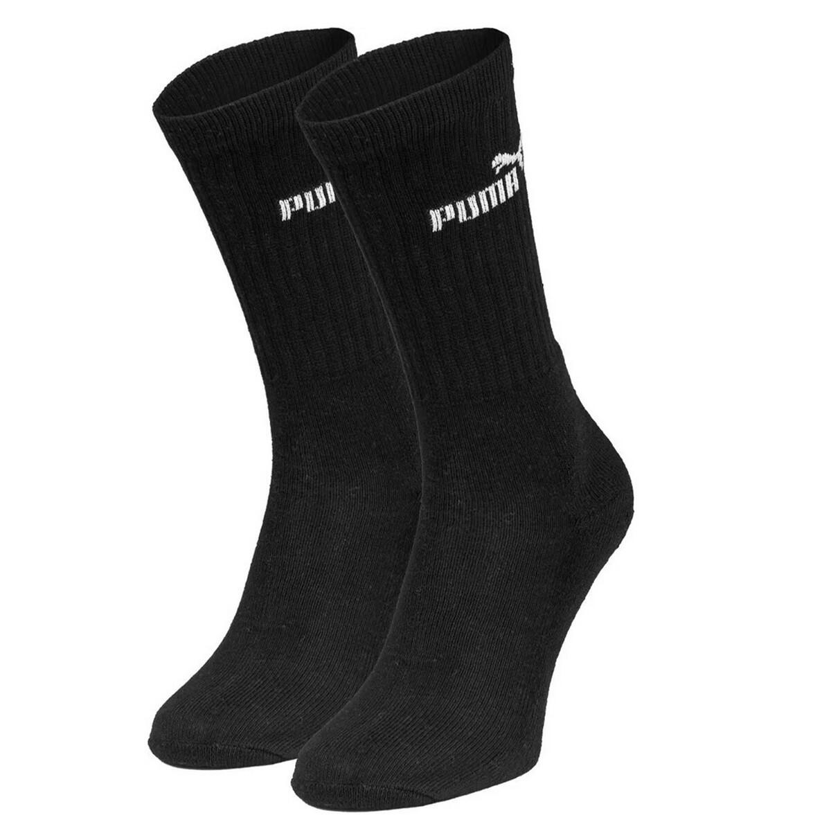 PUMA Unisex Adult Crew Socks (Pack of 3) (Black)