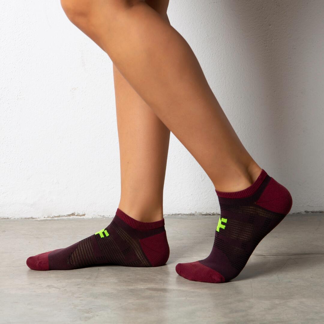 Meias de corrida Ultra Low Fyke Bordeaux 2/2