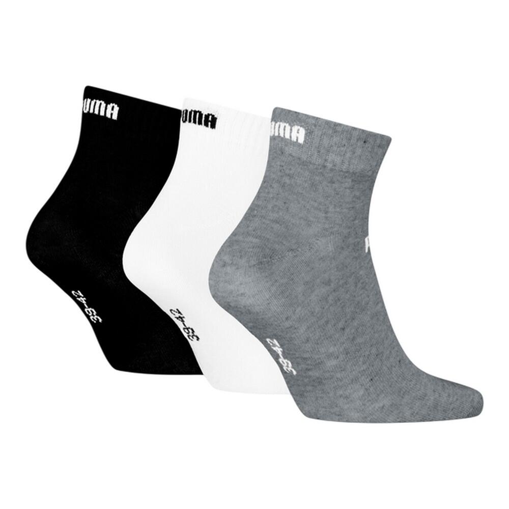 PUMA Unisex Adult Logo Trainer Socks (Pack of 3) (Black/White/Grey)