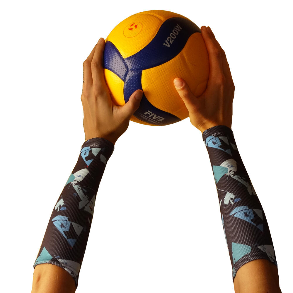 Rękawki siatkarskie unisex JG TEAM prążkowane krótkie 3/4