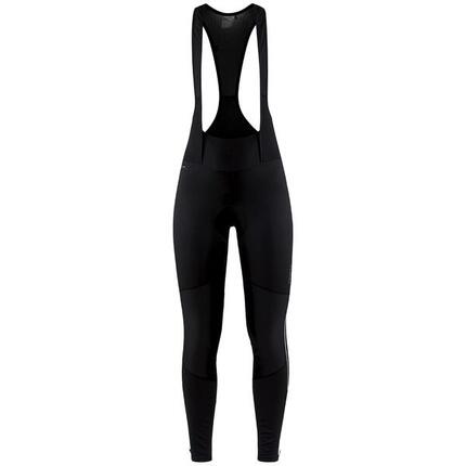 Fietsbroek - Craft Core SubZ Wind Bib Tights - XS - Dames - Zwart - Fietsbroek