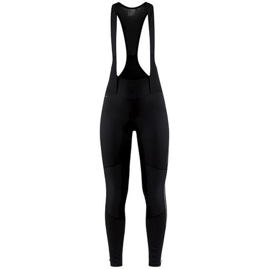 Fietsbroek - Craft Core SubZ Wind Bib Tights - XS - Dames - Zwart - Fietsbroek