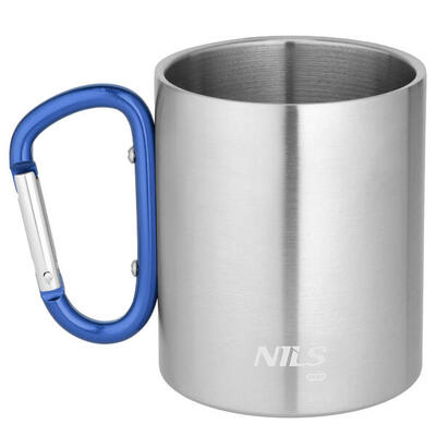 Campingbecher mit Karabinerhaken 330 ml Edelstahl NC17110 Nils Camp