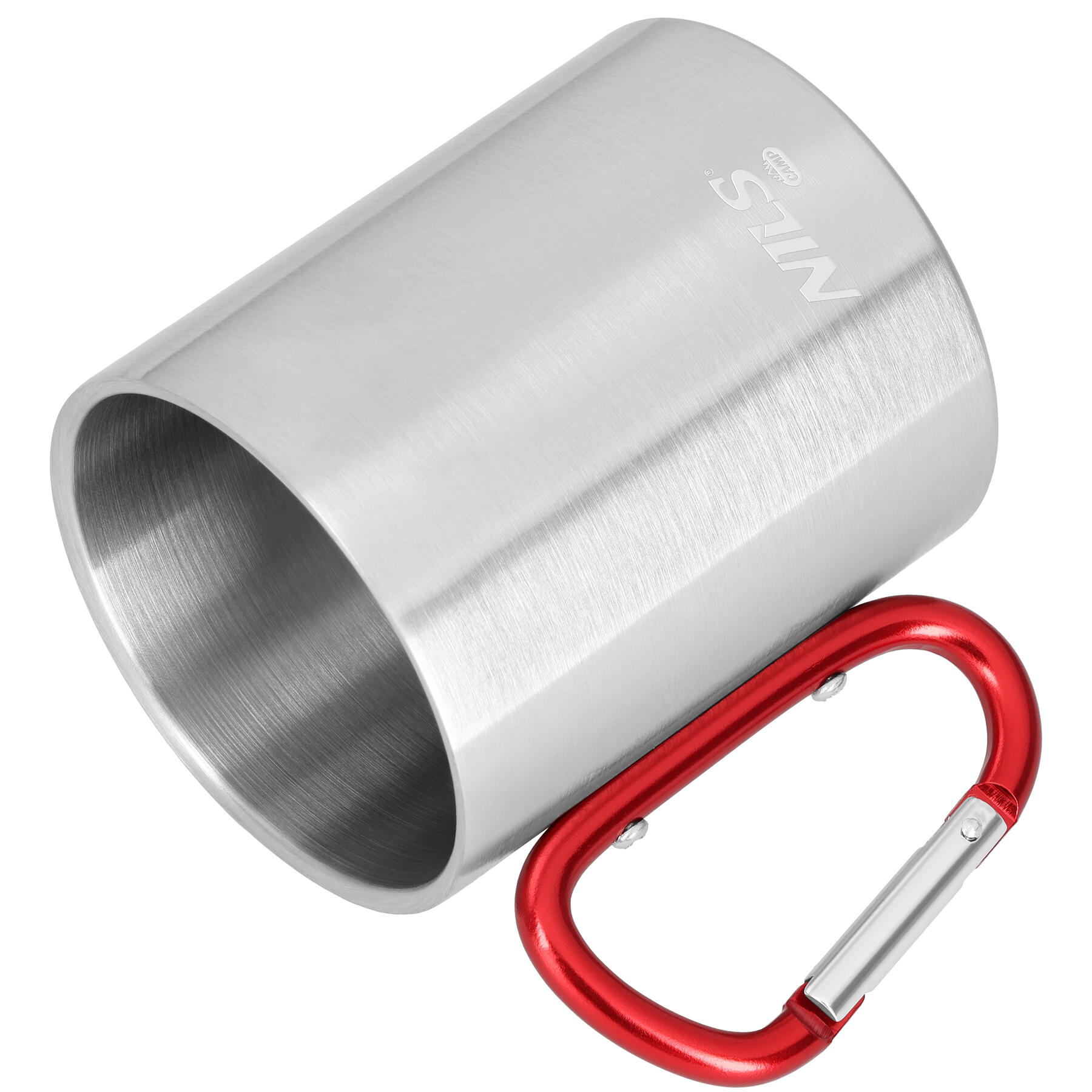 Campingbeker met karabijnhaak 330 ml roestvrij staal NC17110 Nils Camp 4/7