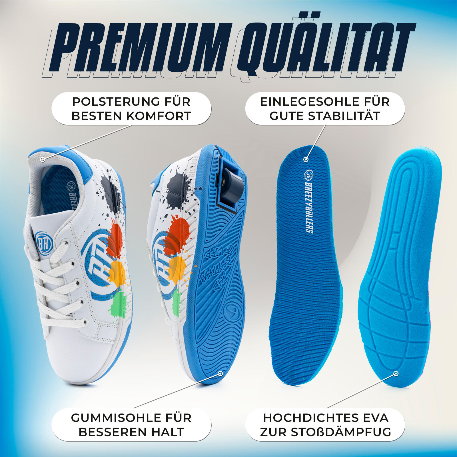 Chaussures à Roulettes BREEZY ROLLERS 2280374 Kids blanc/bleu clair 5/7