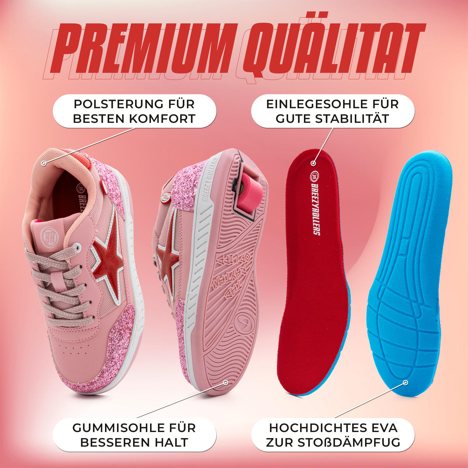Schuhe mit Rollen BREEZY ROLLERS 2231412 Mädchen rosa/pink 5/7