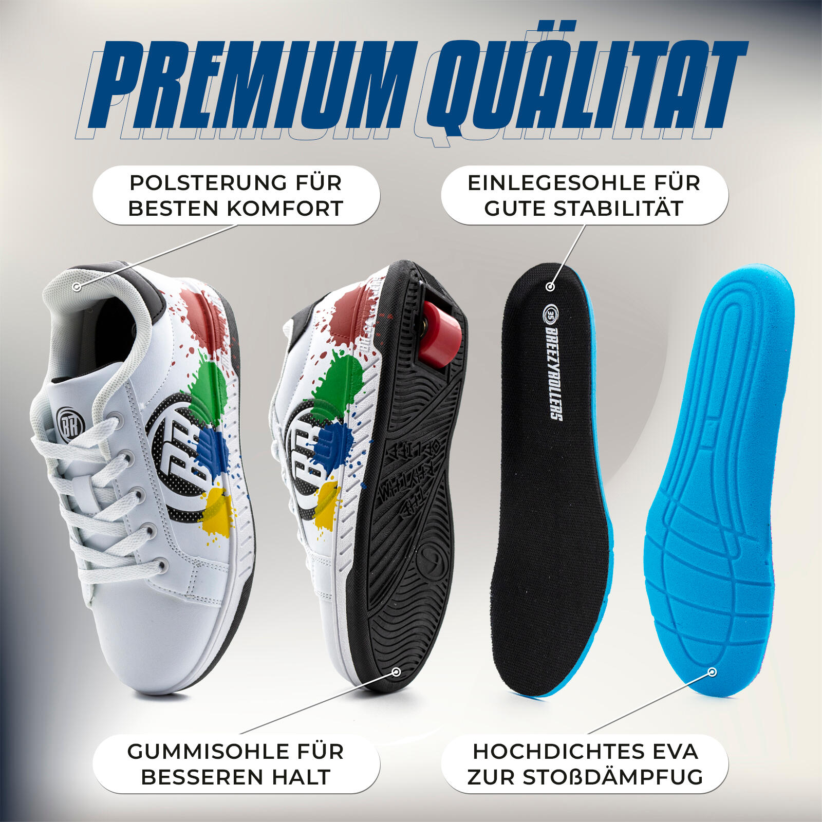 Schoenen met Wielen BREEZY ROLLERS 2180370 Uniseks wit/zwart 5/7