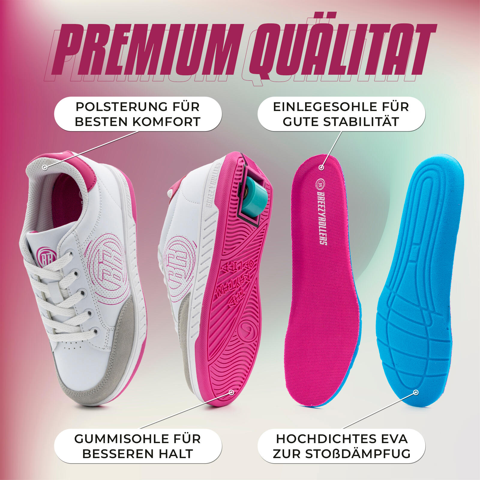 Chaussures à Roulettes BREEZY ROLLERS 2241811 filles blanc/rose 5/5