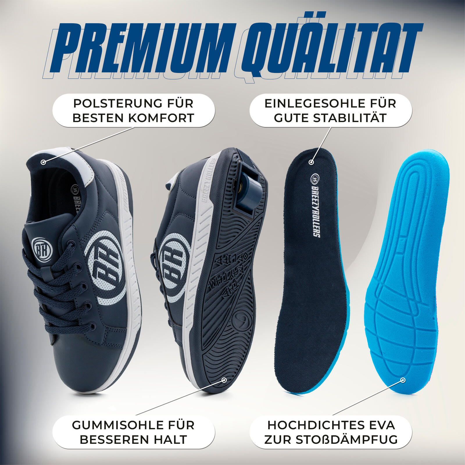 Chaussures à Roulettes BREEZY ROLLERS 2241843 unisexe bleu marine 5/6